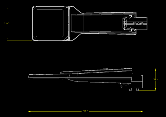 Park / Square LED Street Light Fixtures IP66 140lm/W Lamp Luminous Efficiency