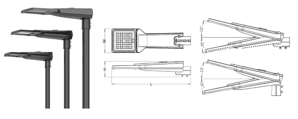 Die Casting Aluminum Led Outdoor Street Lighting Housing With Smart Sensor 1