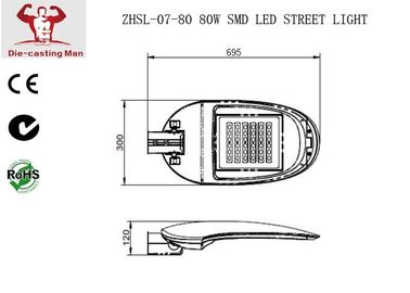 Aluminum Die Casting 80W High Efficiency Aluminum Recessed  LED Street Light Housing For Roundabouts