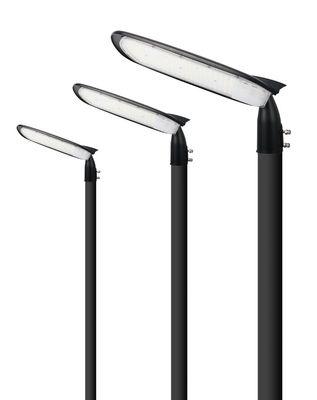 Energy Saving High Efficient IP65 Aluminum Street Light Housing With Black Glass
